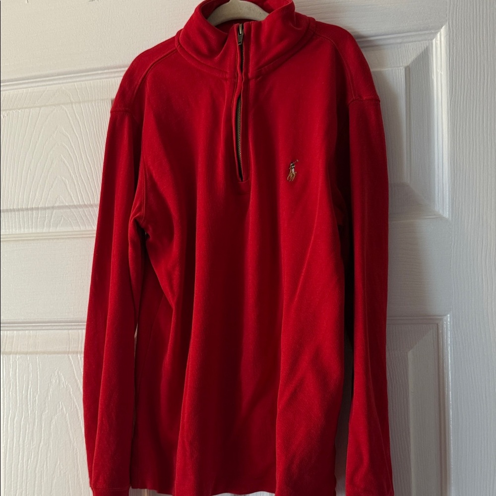 Polo by Ralph Lauren Red Half-Zip Fleece Pullover